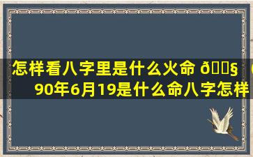 怎样看八字里是什么火命 🐧 （90年6月19是什么命八字怎样看）